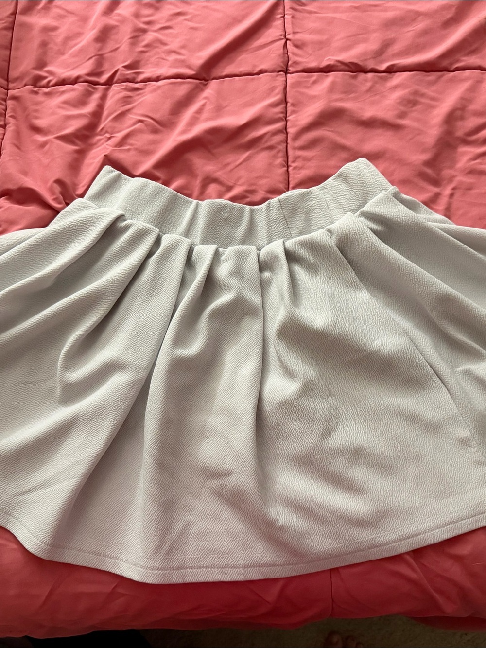 Women's Cream Skater Skirt with Elastic Waist